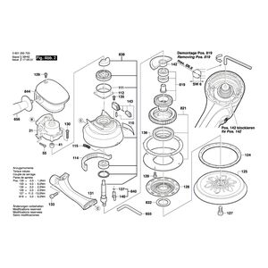 Запчасти для эксцентриковой шлифмашины Bosch GEX 150 TURBO 230 V 0601250703, деталировка 2
