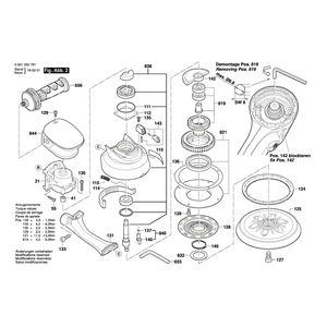 Запчасти для эксцентриковой шлифмашины Bosch GEX 150 TURBO 230 V 0601250791, деталировка 2