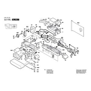 Запчасти для ленточной шлифовальной машины Bosch GBS 75 AE 230 V 0601274703, деталировка 1