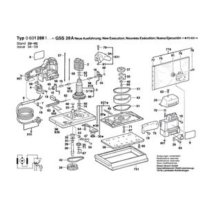 Запчасти для вибрационной шлифовальной машины Bosch GSS 28 A 220 V 0601288103