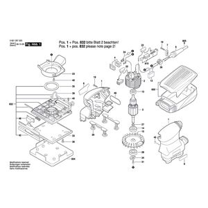 Запчасти для вибрационной шлифовальной машины Bosch GSS 140 A 230 V 0601297003