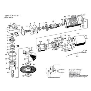 Запчасти для угловой шлифмашины Bosch 220 V 0601327003, деталировка 1