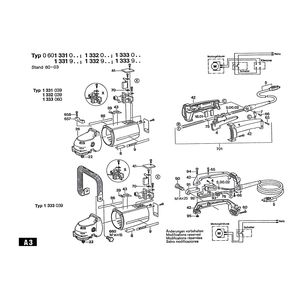Запчасти для угловой шлифмашины Bosch 220 V 0601331003, деталировка 2