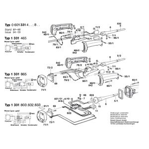 Запчасти для угловой шлифмашины Bosch 220 V 0601331803, деталировка 3