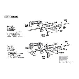 Запчасти для угловой шлифмашины Bosch 220 V 0601332803, деталировка 2