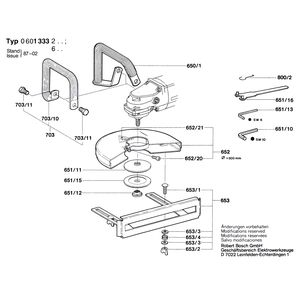 Запчасти для угловой шлифмашины Bosch 220 V 0601333203, деталировка 2