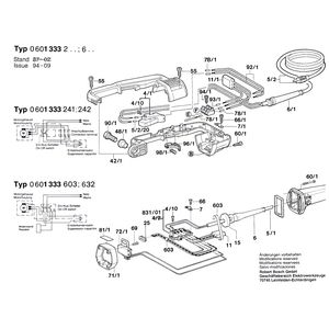 Запчасти для угловой шлифмашины Bosch 220 V 0601333203, деталировка 3