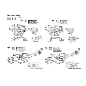 Запчасти для угловой шлифмашины Bosch 220 V 0601333403, деталировка 2