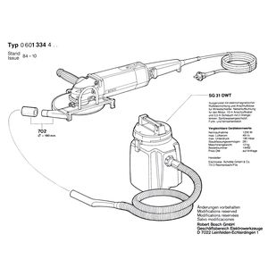 Запчасти для угловой шлифмашины Bosch 220 V 0601334403, деталировка 4