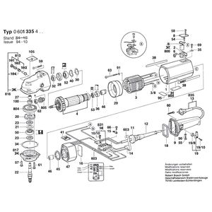 Запчасти для угловой шлифмашины Bosch 220 V 0601335403, деталировка 1