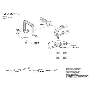 Запчасти для угловой шлифмашины Bosch 220 V 0601335403, деталировка 2