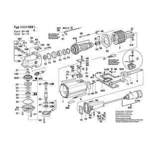 Запчасти для машины мокрого шлифования Bosch 220 V 0601339461, деталировка 1
