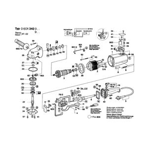 Запчасти для угловой шлифмашины Bosch 220 V 0601342003, деталировка 1
