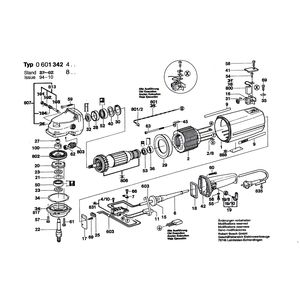 Запчасти для угловой шлифмашины Bosch 220 V 0601342403, деталировка 1