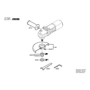 Запчасти для угловой шлифмашины Bosch GWS 9-125 CS 230 V 0601343003, деталировка 2