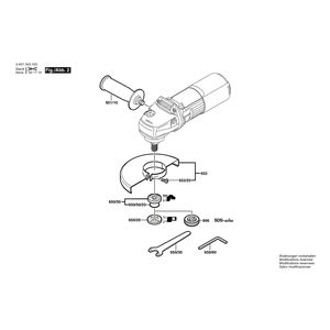 Запчасти для угловой шлифмашины Bosch GWS 9-125 CM 230 V 0601343103, деталировка 2