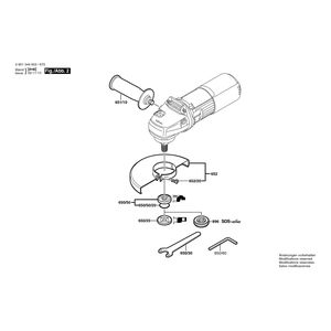 Запчасти для угловой шлифмашины Bosch GWS 9-125 CE 230 V 0601344603, деталировка 2