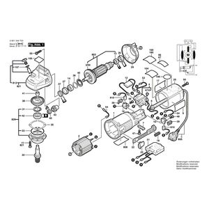 Запчасти для угловой шлифмашины Bosch GWS 9-125 CE 230 V 0601344703, деталировка 1