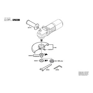 Запчасти для угловой шлифмашины Bosch GWS 9-125 CE 230 V 0601344703, деталировка 2
