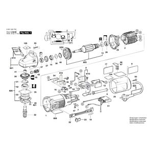 Запчасти для угловой шлифмашины Bosch GWS 9-150 C 230 V 0601345703, деталировка 1