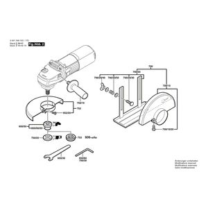 Запчасти для угловой шлифмашины Bosch GWS 7-125 230 V 0601348103, деталировка 2
