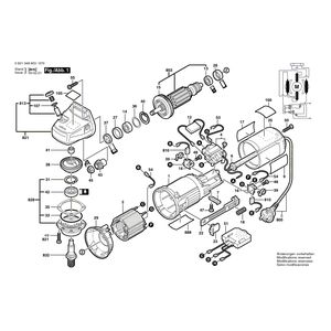 Запчасти для угловой шлифмашины Bosch GWS 9-125 C 230 V 0601348603, деталировка 1