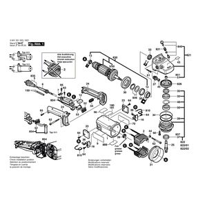 Запчасти для угловой шлифмашины Bosch GWS 18-180 220 V 0601351903, деталировка 1