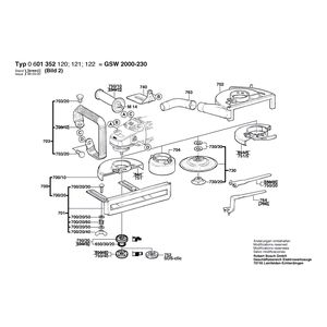 Запчасти для угловой шлифмашины Bosch GWS 2000-230 230 V 0601352120, деталировка 2