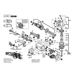 Запчасти для угловой шлифмашины Bosch GWS 20-180 230 V 0601356003, деталировка 1