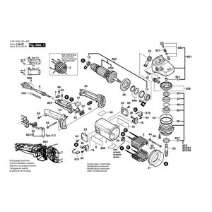 Запчасти для угловой шлифмашины Bosch GWS 24-230 230 V 0601362103, деталировка 1