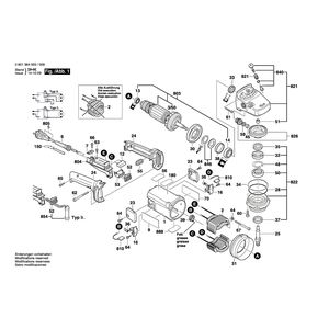 Запчасти для угловой шлифмашины Bosch GWS 24-300 I 230 V 0601364973, деталировка 1