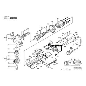 Запчасти для эксцентриковой шлифмашины Bosch GEX 150 ACE 220 V 0601370703, деталировка 1