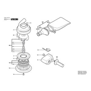 Запчасти для эксцентриковой шлифмашины Bosch GEX 150 ACE 220 V 0601370703, деталировка 2