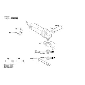 Запчасти для угловой шлифмашины Bosch GWS 660 230 V 06013750V0, деталировка 2