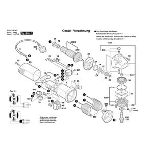 Запчасти для угловой шлифмашины Bosch GWS 580 230 V 06013760A3, деталировка 1