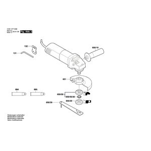 Запчасти для угловой шлифмашины Bosch GWS 850 C 230 V 06013777AE, деталировка 2