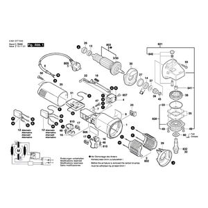 Запчасти для угловой шлифмашины Bosch GWS 780 C 230 V 06013777V0, деталировка 1