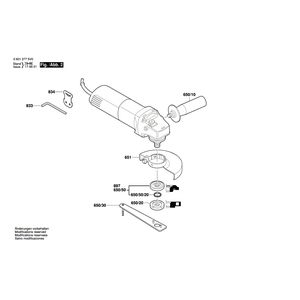 Запчасти для угловой шлифмашины Bosch GWS 8-125 C 230 V 06013777V2, деталировка 2