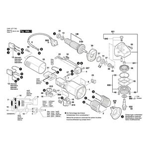Запчасти для угловой шлифмашины Bosch GWS 850 CE 230 V 06013787AB, деталировка 1