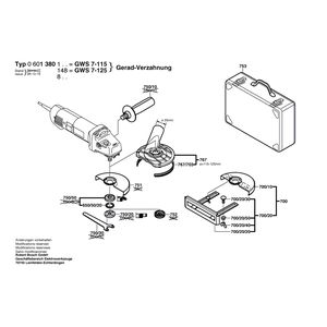 Запчасти для угловой шлифмашины Bosch GWS 7-115 230 V 0601380103, деталировка 2