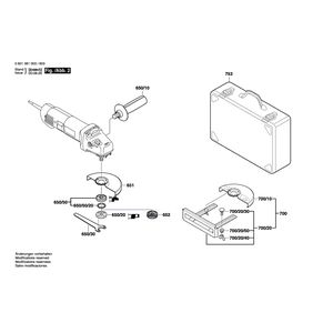 Запчасти для угловой шлифмашины Bosch GWS 9-125 230 V 0601381903, деталировка 2