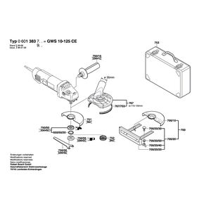 Запчасти для угловой шлифмашины Bosch GWS 10-125 CE 230 V 0601383903, деталировка 2