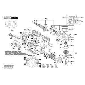 Запчасти для угловой шлифмашины Bosch GWS 14-125 C 230 V 0601384703, деталировка 1