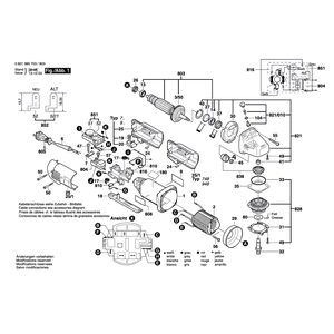 Запчасти для угловой шлифмашины Bosch GWS 14-125 CE 230 V 0601385703, деталировка 1