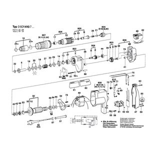 Запчасти для шуруповерта Bosch 220 V 0601410703, деталировка 1