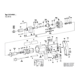 Запчасти для шуруповерта Bosch GSR 6-16 TE 220 V 0601416603, деталировка 1