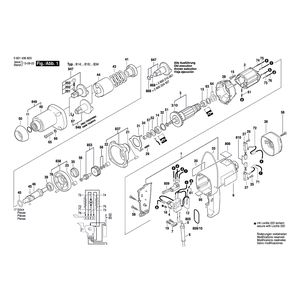 Запчасти для импульсного гайковерта Bosch GDS 18-E 230 V 0601436803, деталировка 1