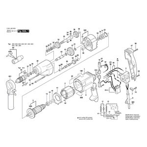 Запчасти для резьбореза Bosch GGW 10 E 230 V 0601462803, деталировка 1