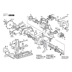 Запчасти для ручной циркуляной пилы Bosch GKS 65 230 V 0601568003, деталировка 1