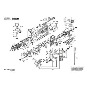 Запчасти для электролобзика Bosch GST 80 PE 230 V 0601582803, деталировка 1